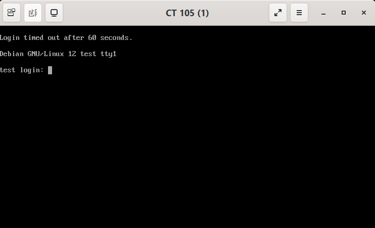 remote-viewer showing the SPICE console of container 105, at the login prompt