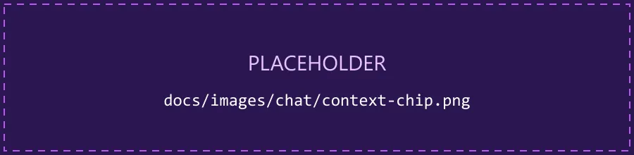 The context chip in the composer’s toolbar