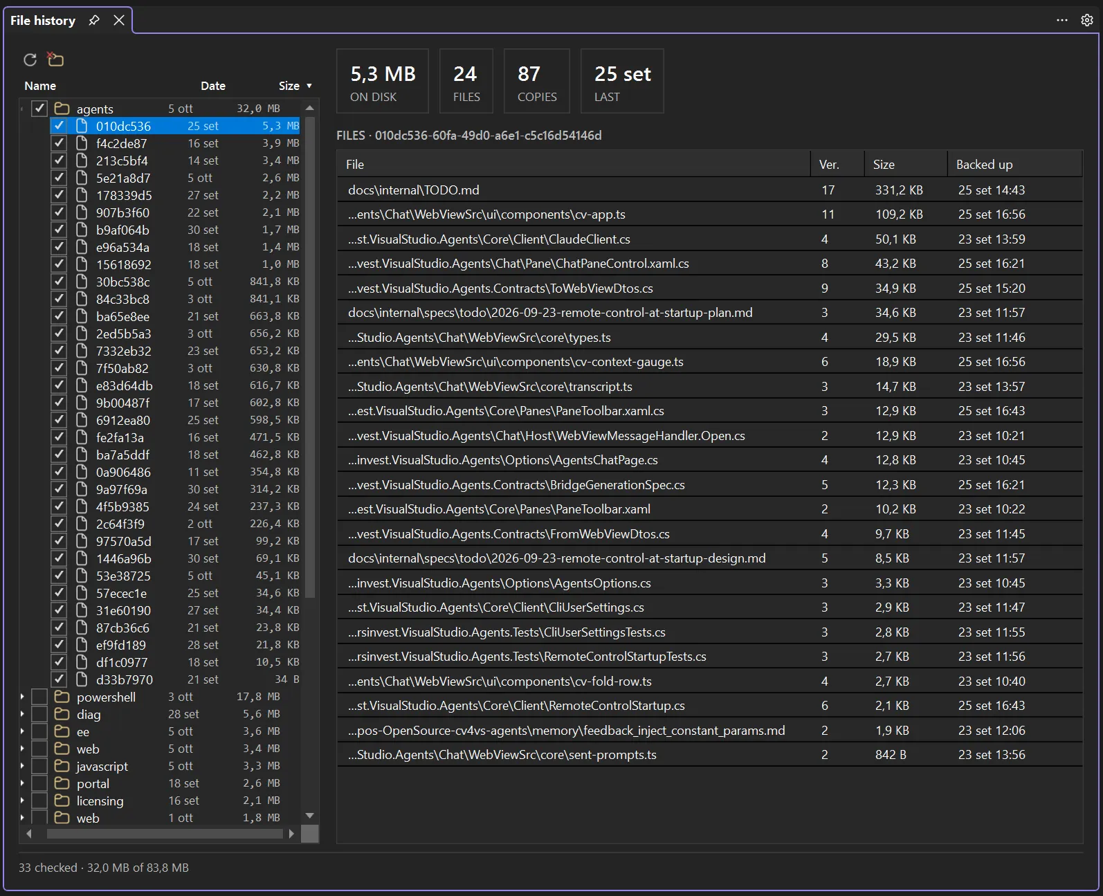 File history document-tab