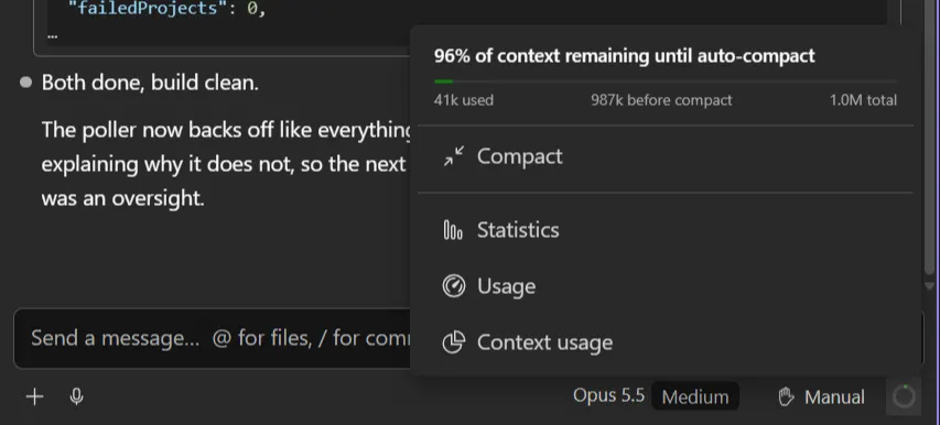 Context gauge popup